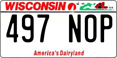 WI license plate 497NOP