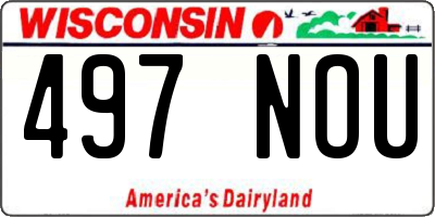WI license plate 497NOU