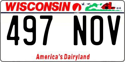 WI license plate 497NOV