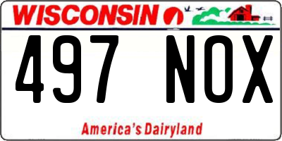 WI license plate 497NOX