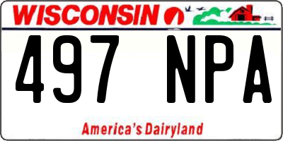 WI license plate 497NPA