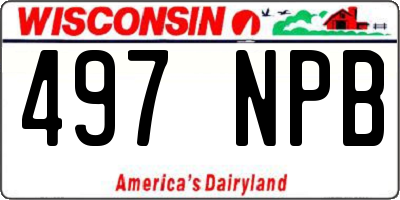 WI license plate 497NPB