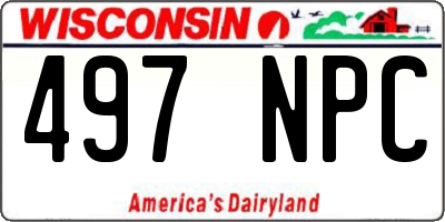 WI license plate 497NPC