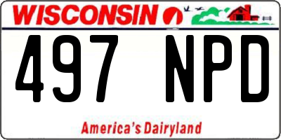 WI license plate 497NPD