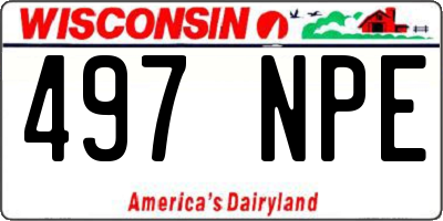WI license plate 497NPE