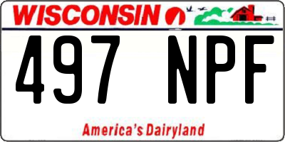 WI license plate 497NPF
