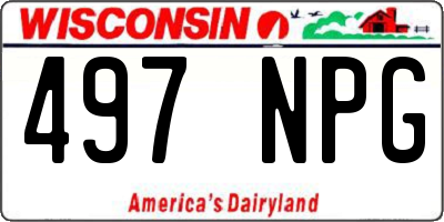 WI license plate 497NPG