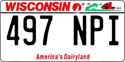 WI license plate 497NPI