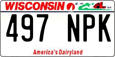 WI license plate 497NPK