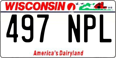 WI license plate 497NPL