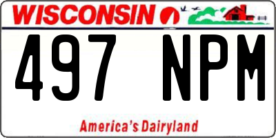 WI license plate 497NPM