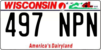WI license plate 497NPN