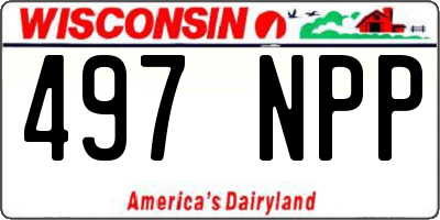 WI license plate 497NPP