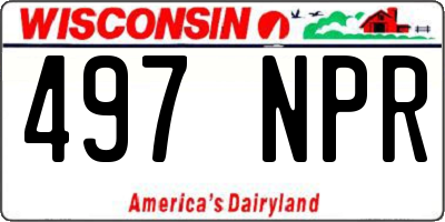 WI license plate 497NPR