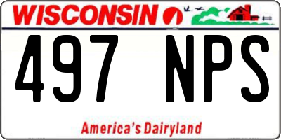 WI license plate 497NPS