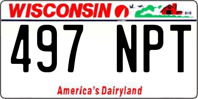 WI license plate 497NPT