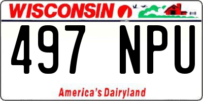 WI license plate 497NPU