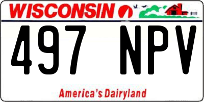 WI license plate 497NPV