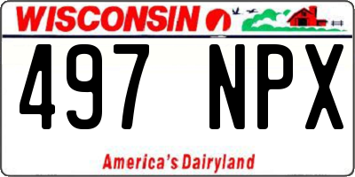 WI license plate 497NPX