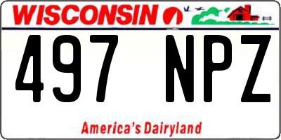 WI license plate 497NPZ