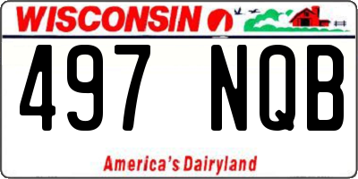 WI license plate 497NQB