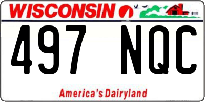 WI license plate 497NQC