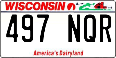 WI license plate 497NQR