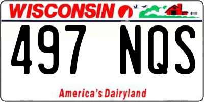 WI license plate 497NQS