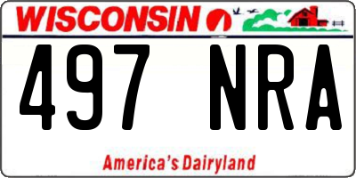 WI license plate 497NRA