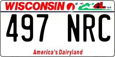 WI license plate 497NRC