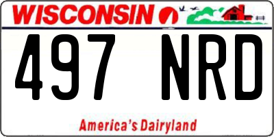 WI license plate 497NRD