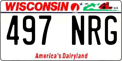 WI license plate 497NRG