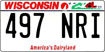 WI license plate 497NRI