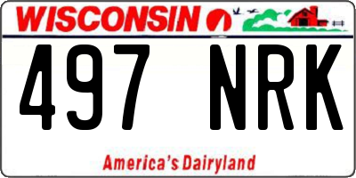 WI license plate 497NRK