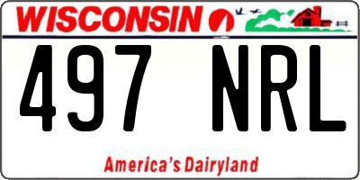 WI license plate 497NRL