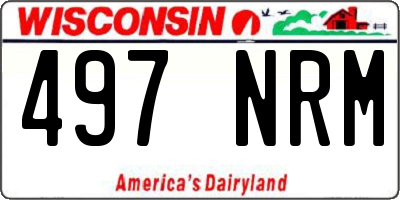 WI license plate 497NRM