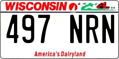 WI license plate 497NRN