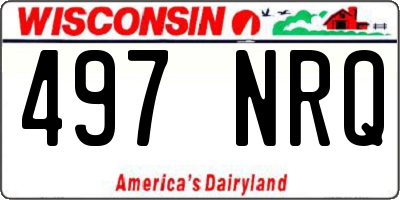 WI license plate 497NRQ