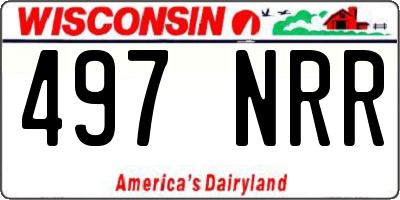 WI license plate 497NRR