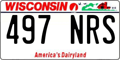 WI license plate 497NRS
