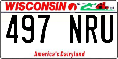 WI license plate 497NRU