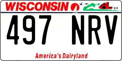 WI license plate 497NRV