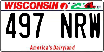 WI license plate 497NRW