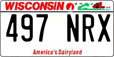 WI license plate 497NRX