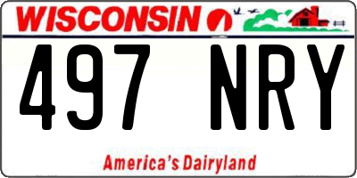 WI license plate 497NRY