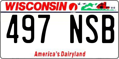 WI license plate 497NSB