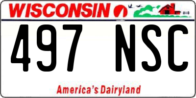WI license plate 497NSC