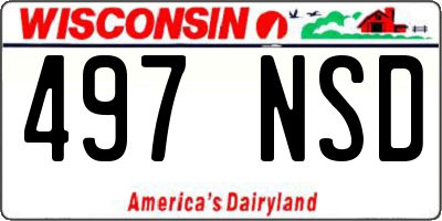 WI license plate 497NSD