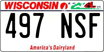 WI license plate 497NSF