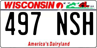 WI license plate 497NSH